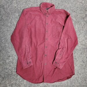Woolrich VTG 90s Chamois Shirt Mens Large Red Heavyweight Flannel USA Made Pleat